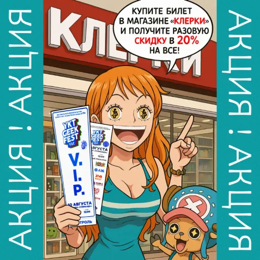 🎉 Большая акция от магазина "Клерки" к YKT GeekFest 2025! 🎉 - Клерки | Разные товары | Якутск